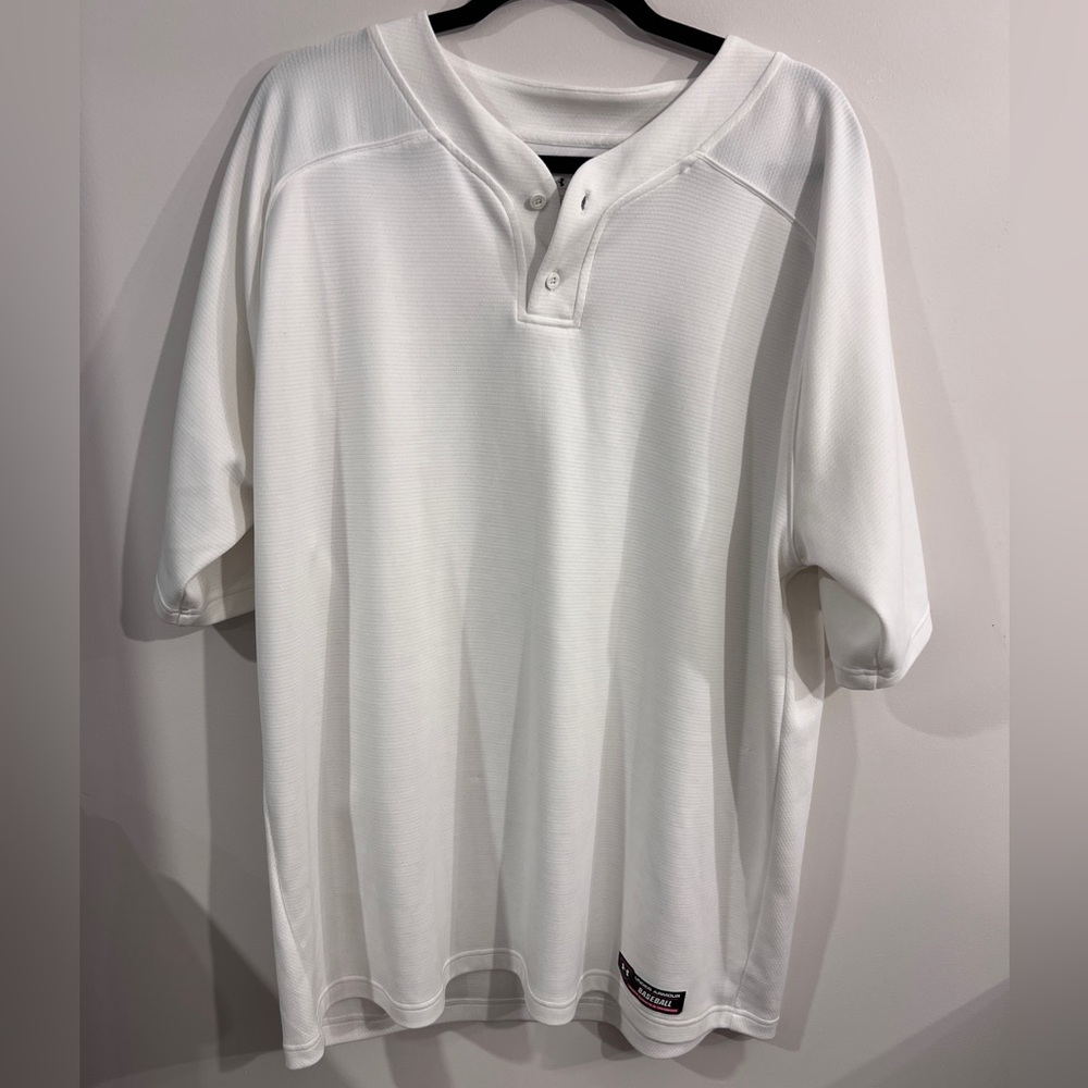 Under Armour White Baseball Short Sleeve Tee
